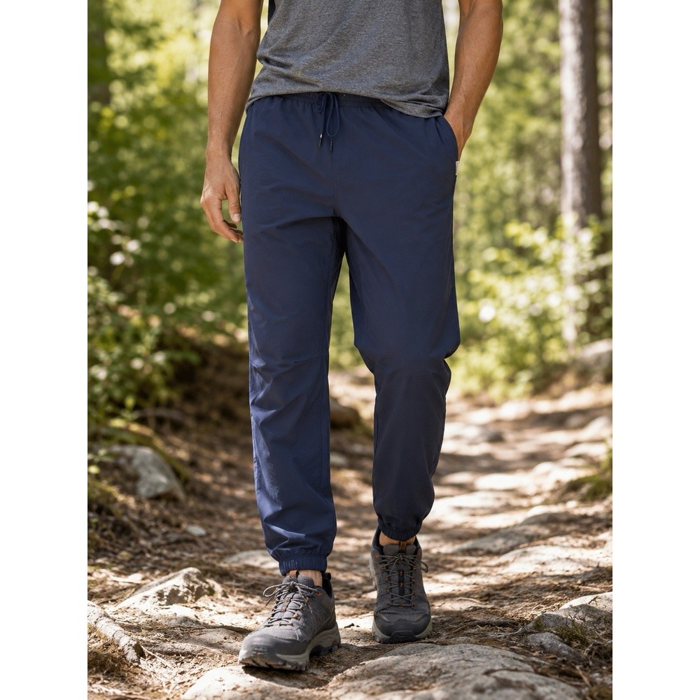 LL Bean Multisport Pants Carbon Navy Drawstring Elastic Waist Mens Size XL x 28" - Picture 1 of 11